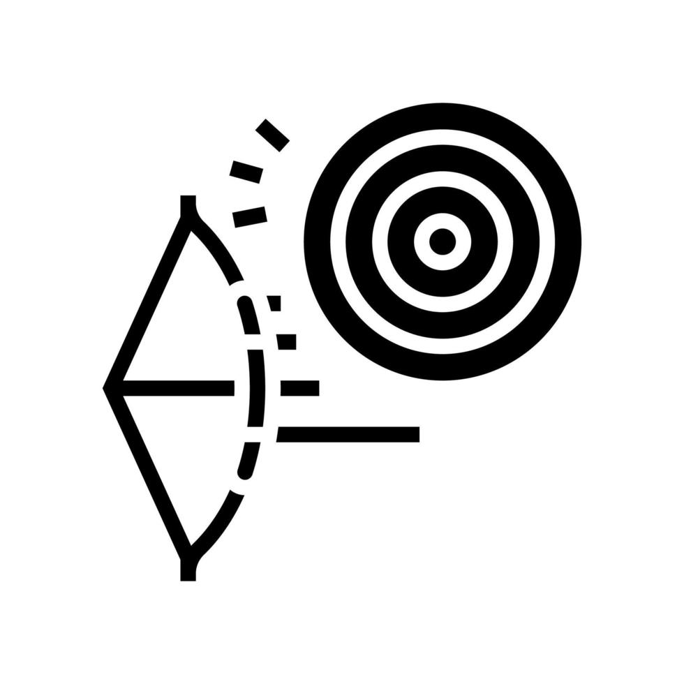 ilustração vetorial de ícone de glifo de esporte de tiro com arco vetor
