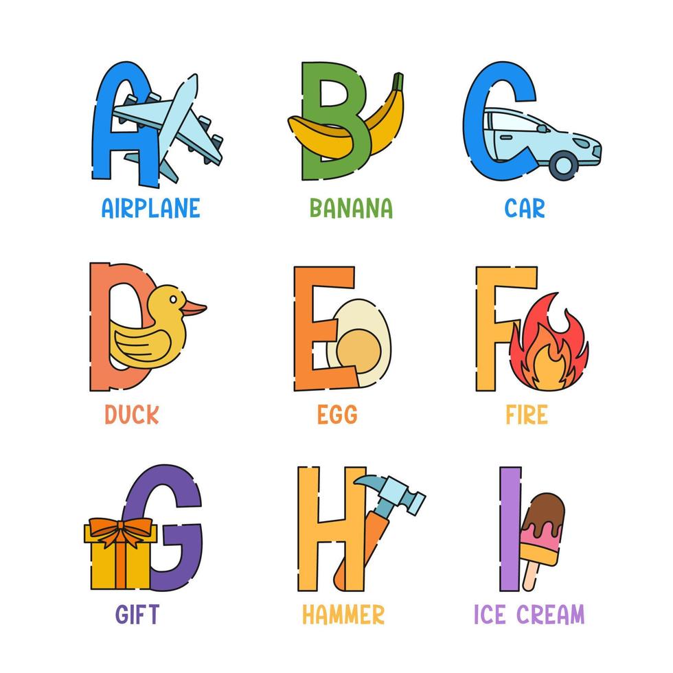 conjunto de ícones do alfabeto vetor