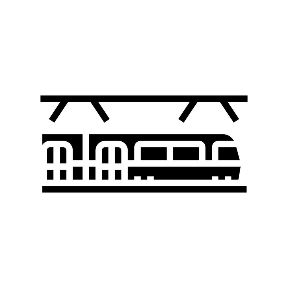 ilustração em vetor ícone de glifo de transporte de metrô
