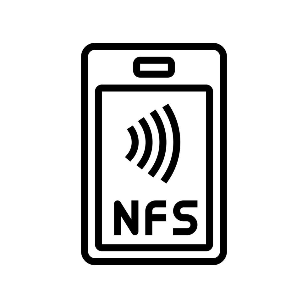 ilustração vetorial de ícone de linha sem contato nfc vetor