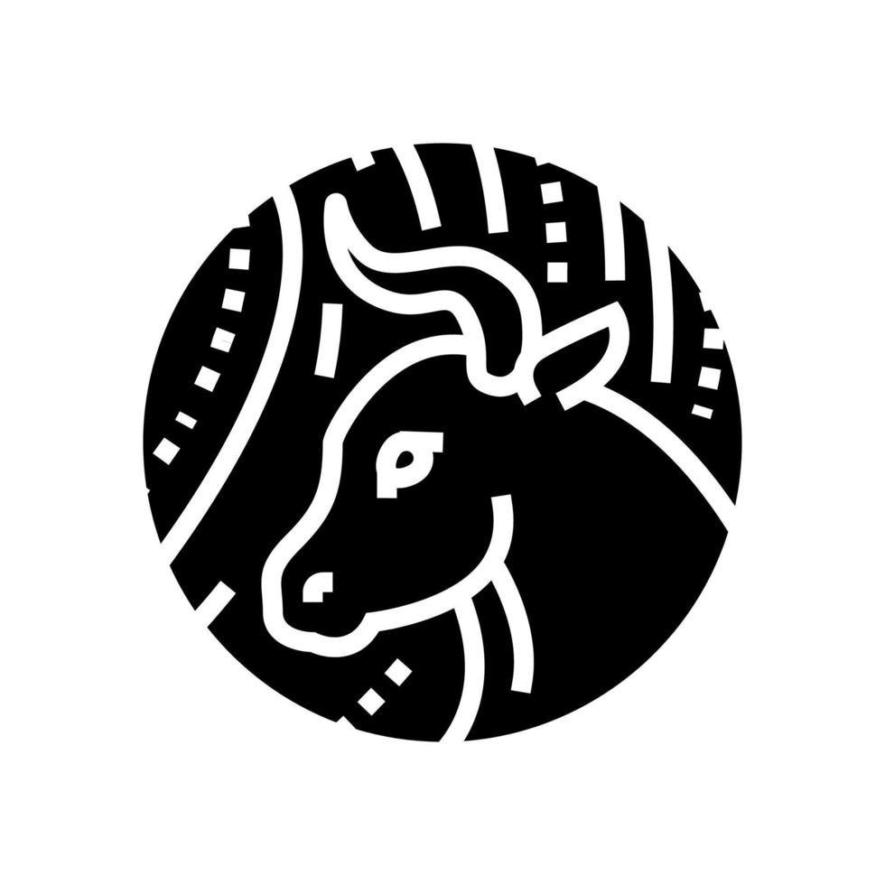 ilustração em vetor ícone glifo animal horóscopo chinês boi