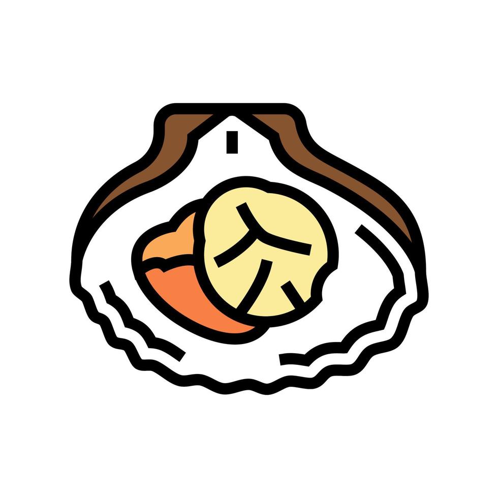 ilustração em vetor ícone de cor de frutos do mar vieiras
