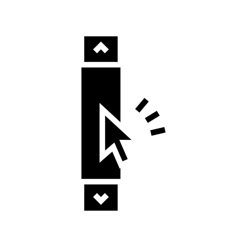 ilustração vetorial de ícone de glifo de rolagem de computador vetor
