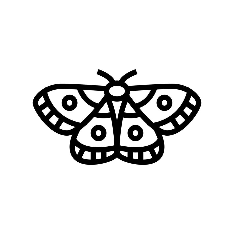 ilustração em vetor ícone de linha de inseto mariposa