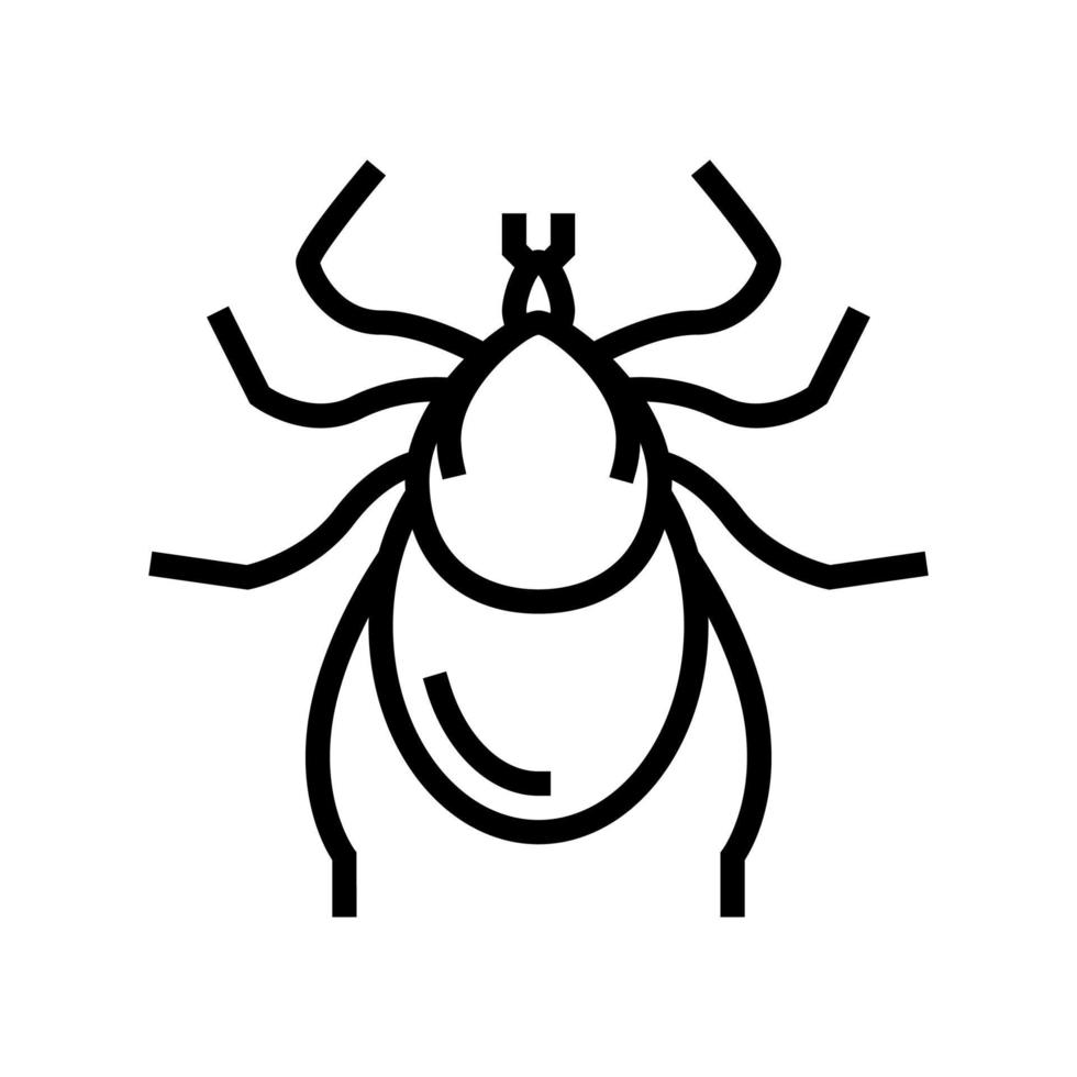 carrapato ilustração vetorial de ícone de linha de inseto vetor