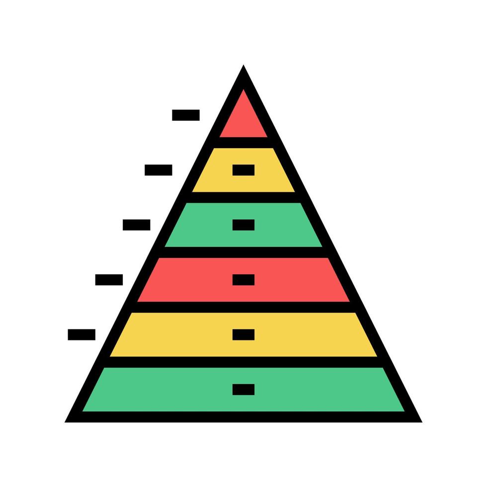 ilustração em vetor ícone de cor do gráfico de pirâmide
