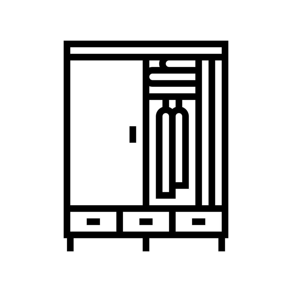 ilustração vetorial de ícone de linha de móveis de guarda-roupa vetor