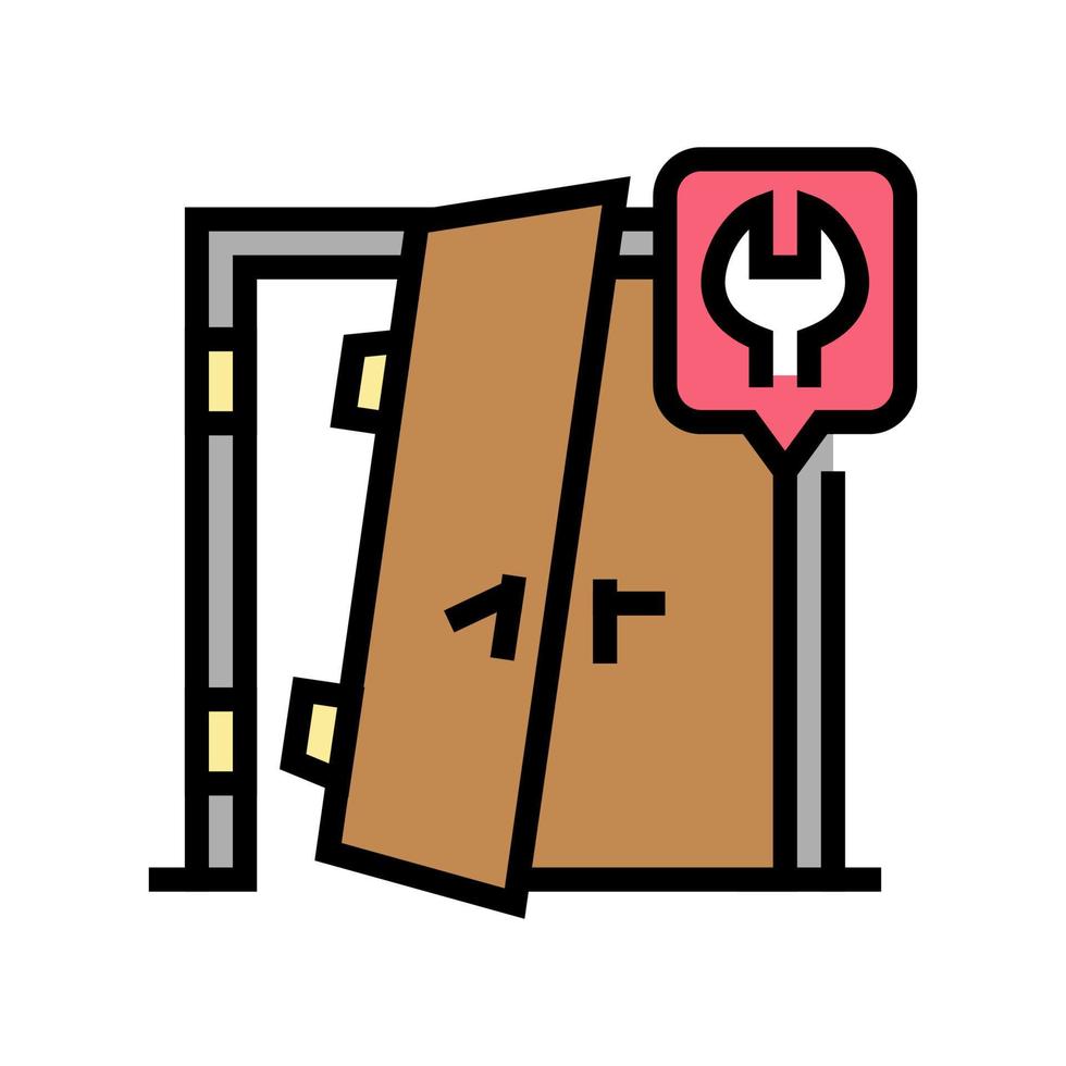 ilustração em vetor ícone de cor de reparos de porta
