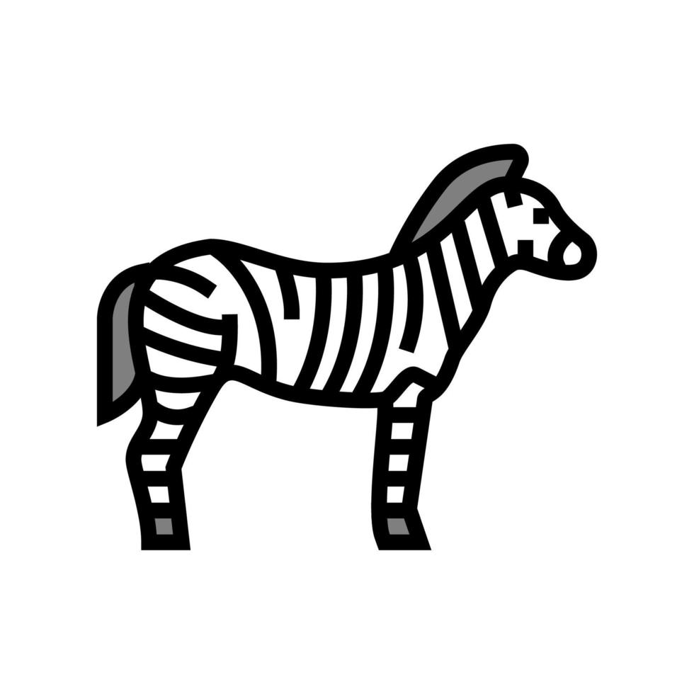 animal zebra na ilustração vetorial de ícone de cor do zoológico vetor