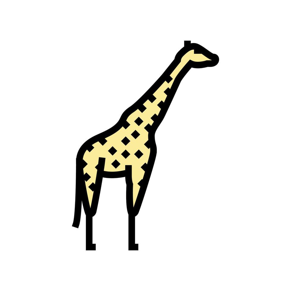 animal girafa em ilustração vetorial de ícone de cor de zoológico vetor