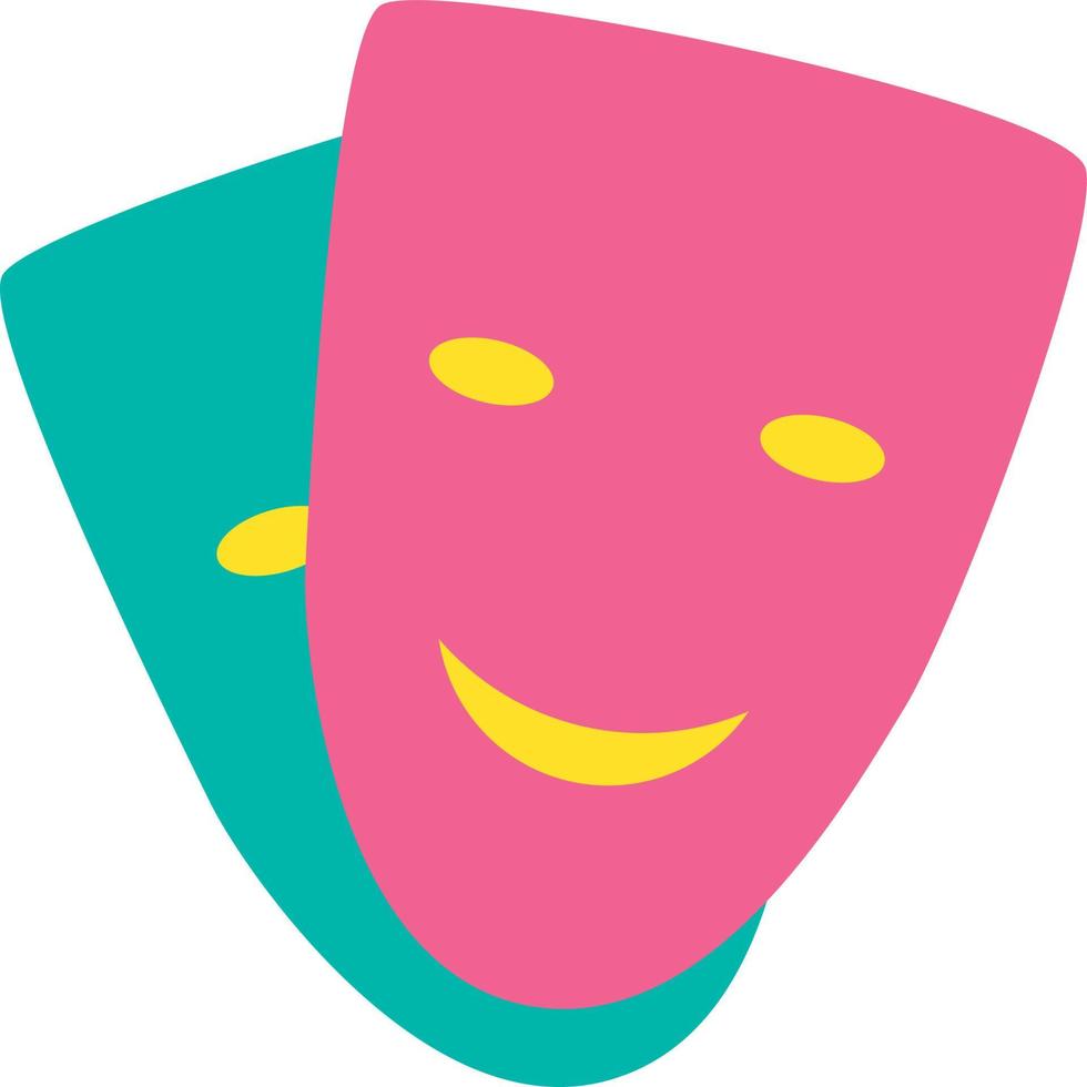 símbolo de comédia e drama de teatro ícone de duas máscaras vetor