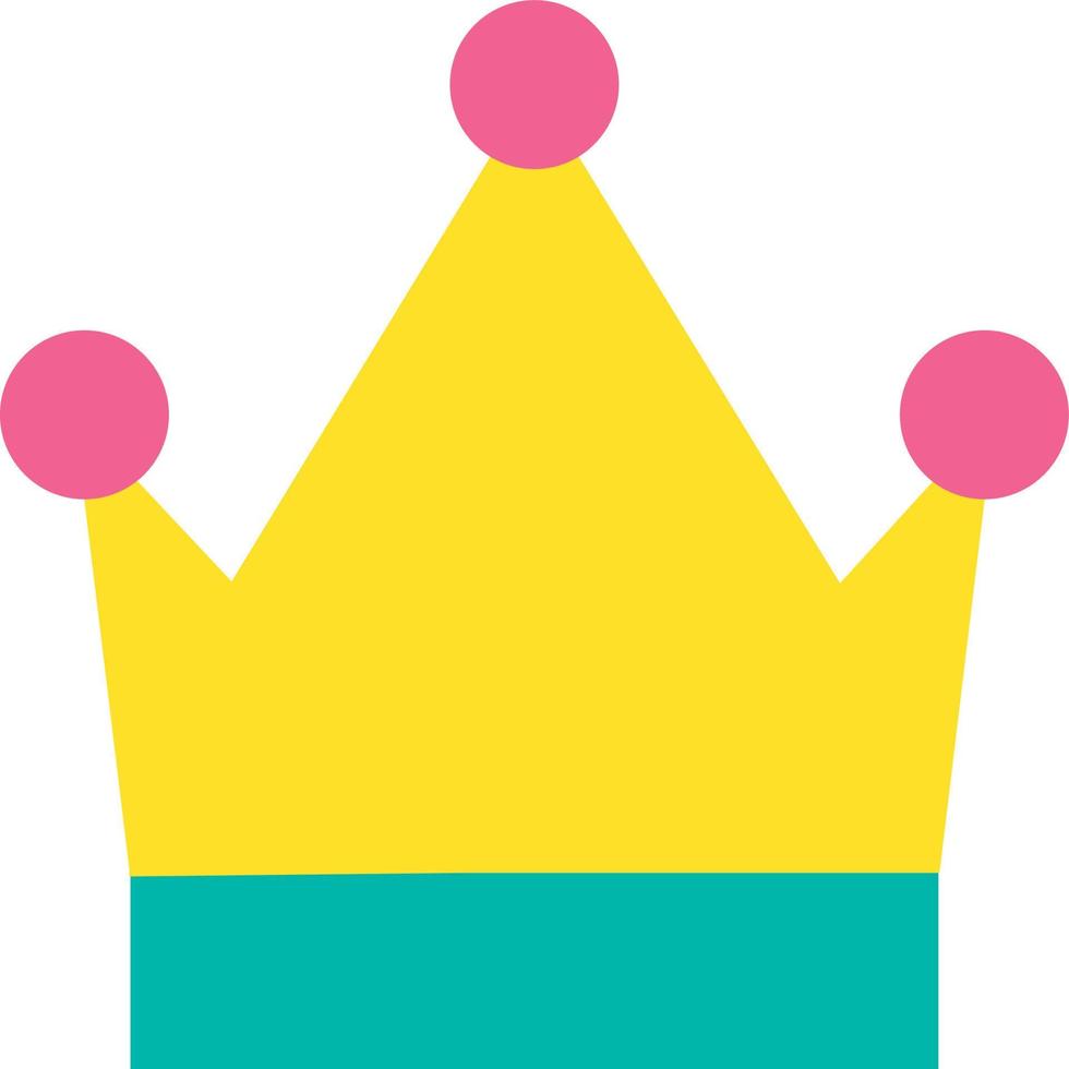 rei monarca desenhado e ícone da coroa do símbolo da rainha vetor