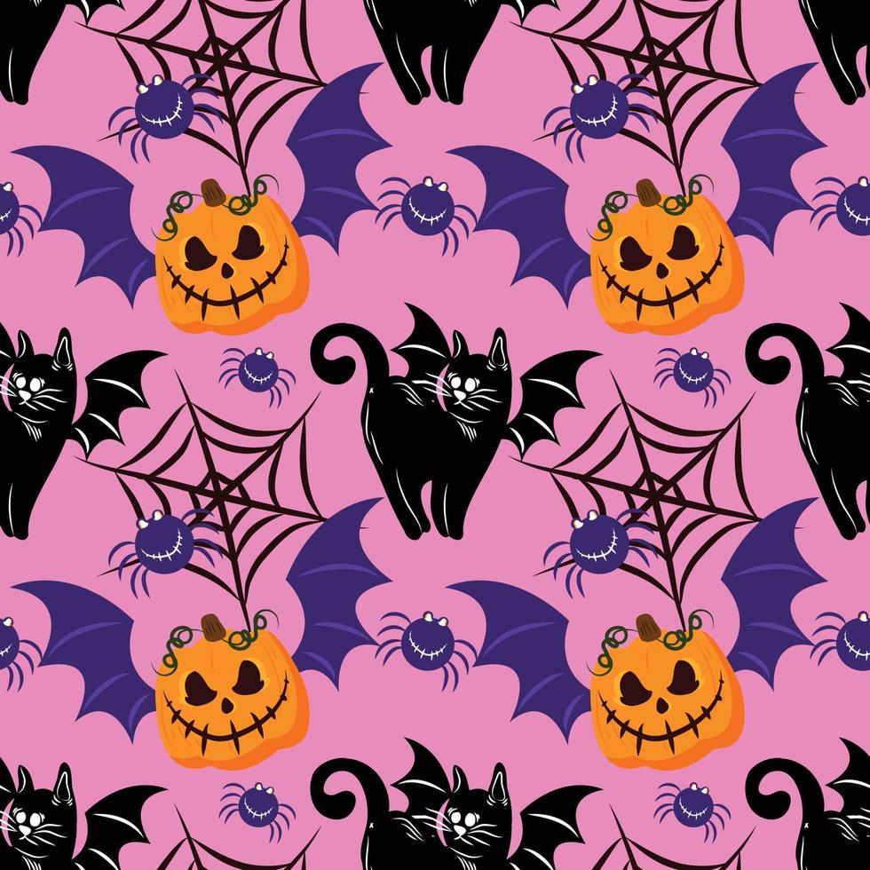 papel de parede de design de vetor sem costura de item fofo de halloween