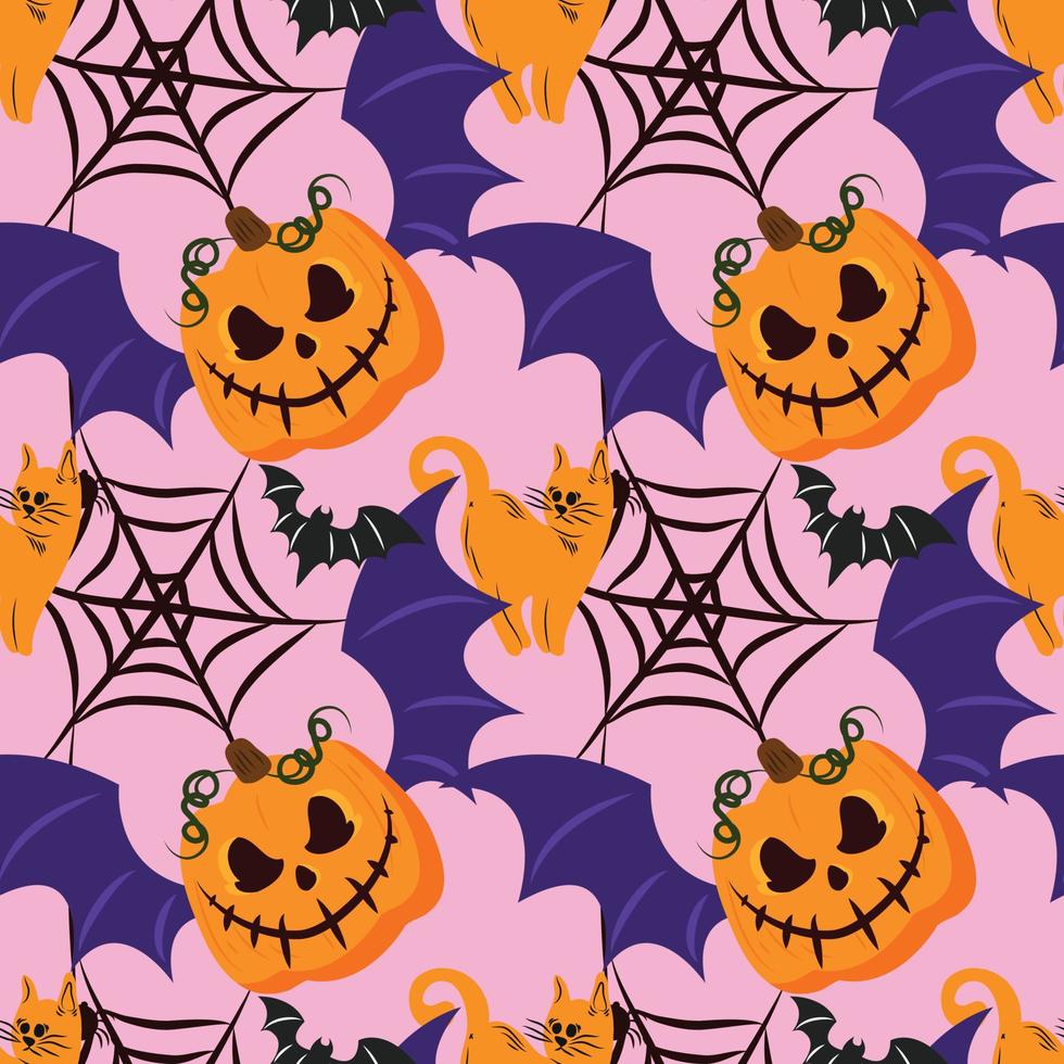 design de vetor de arte sem costura de item fofo de halloween