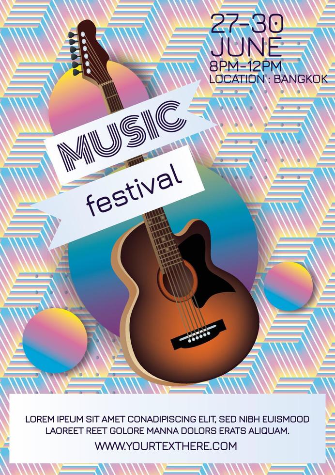 cartaz de festival de música para vetor de cartaz de festa noturna
