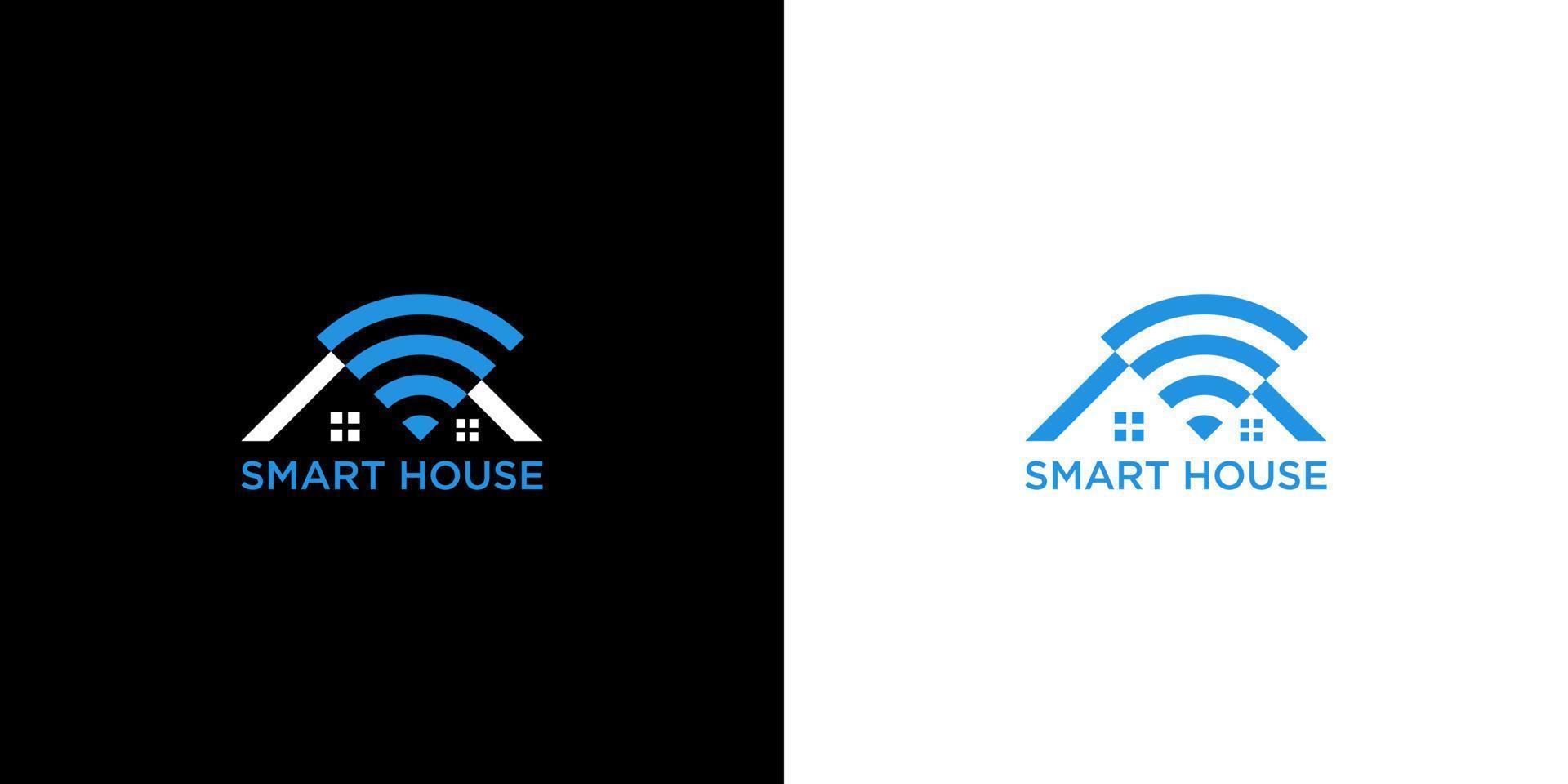 logotipo da casa inteligente. logotipo de casa wi-fi vetor