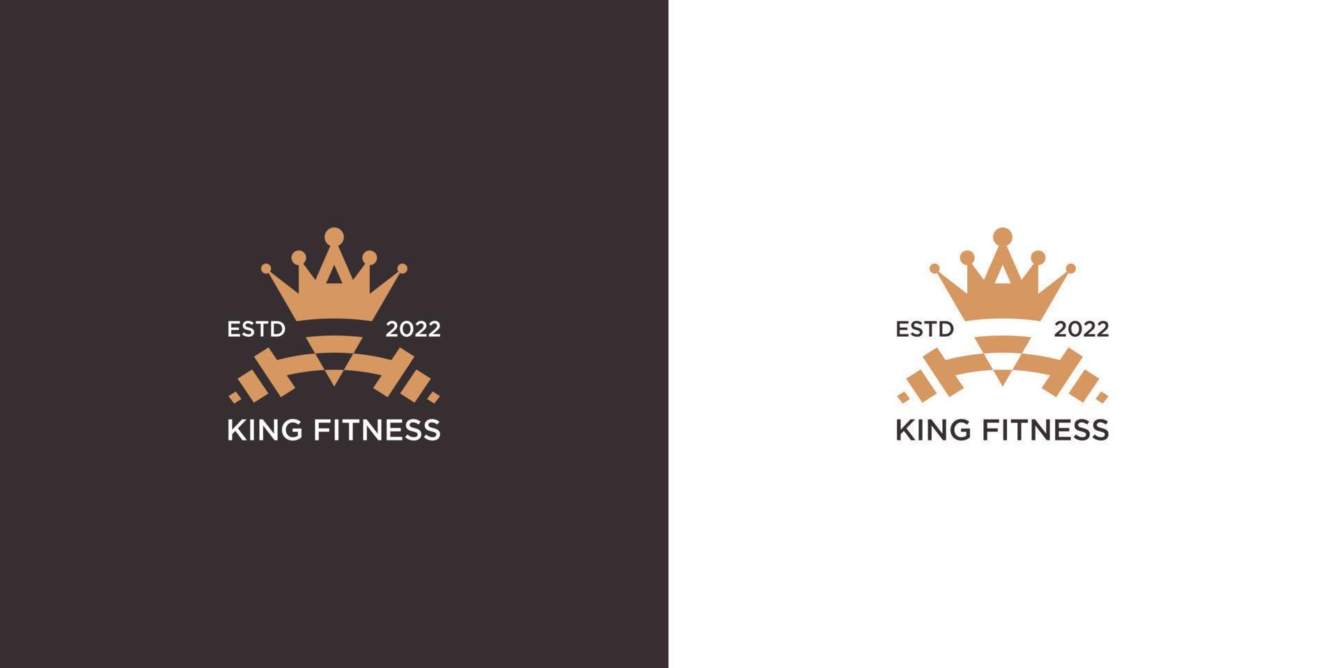 modelo de logotipo de fitness rei vintage vetor