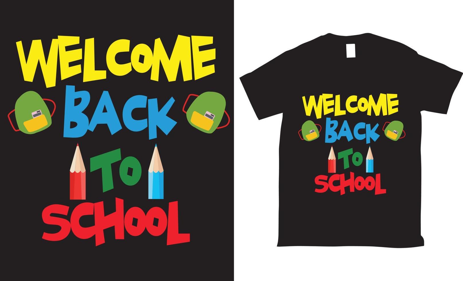 bem-vindo de volta à escola tipografia de design de camiseta vetorial vetor