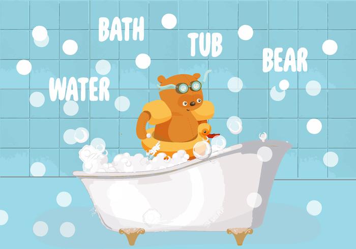 Ilustração livre do vetor do urso da banheira