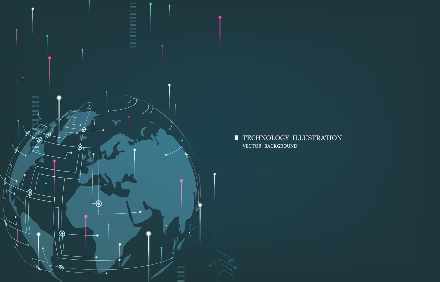 conceito de tecnologia global de inovação. fundo de tecnologia vetorial vetor