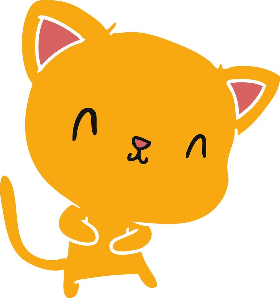 desenho de gato kawaii fofo vetor