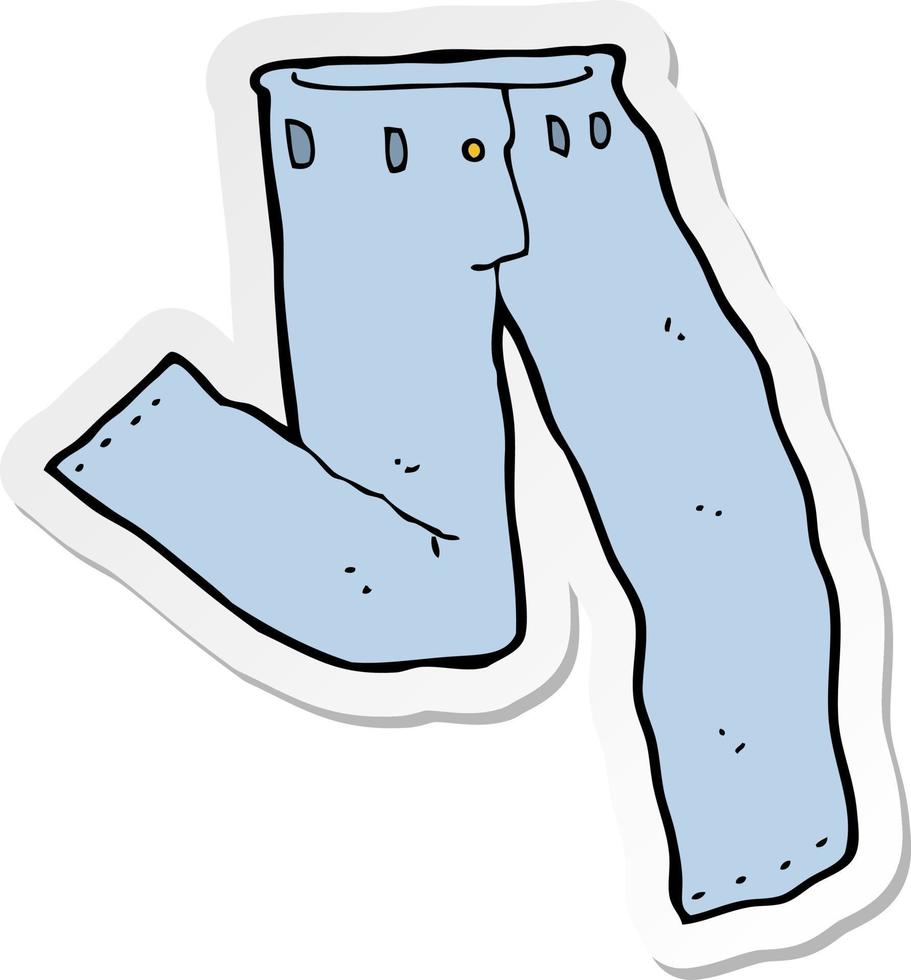 adesivo de um jeans de desenho animado vetor