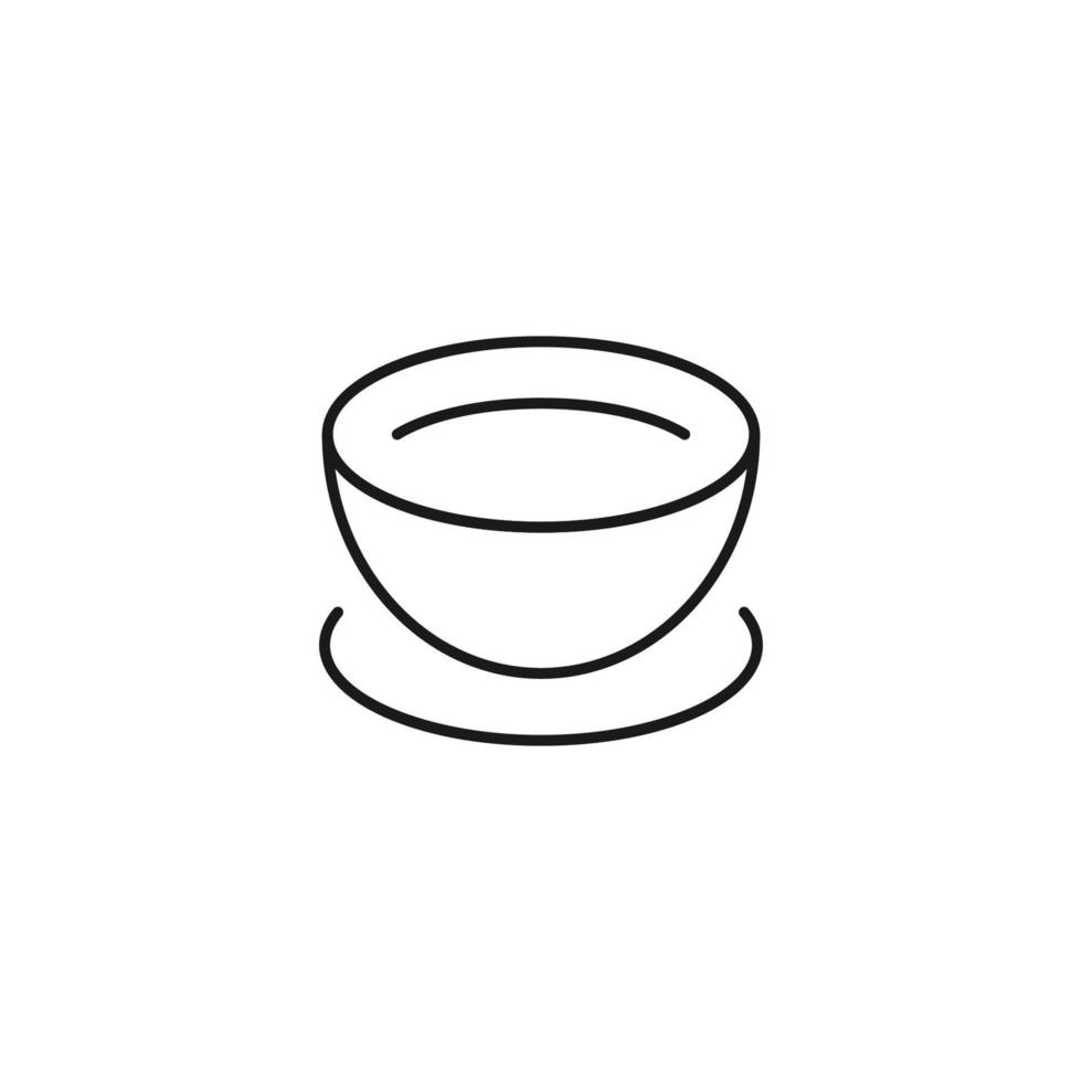 conceito de comida e nutrição. ilustração monocromática minimalista desenhada com linha fina preta. ícone de vetor de traçado editável de xícara de chá