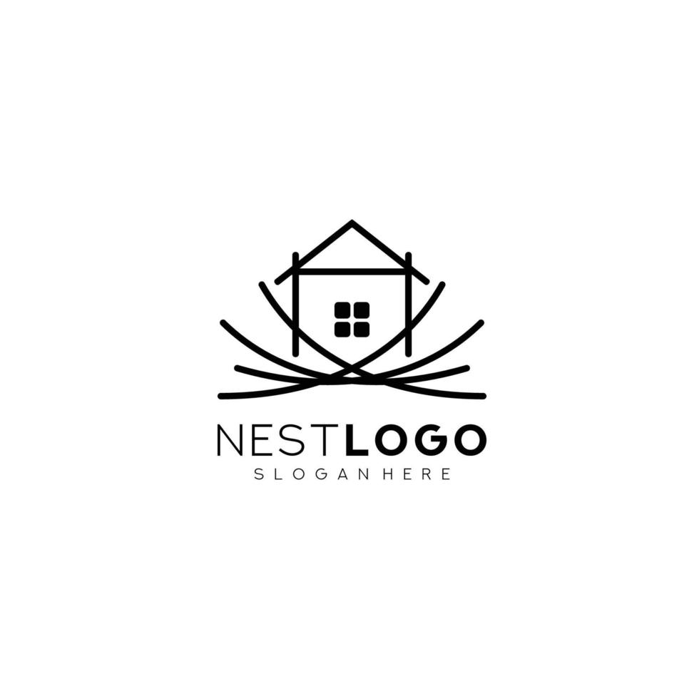 ilustração em vetor modelo de design de logotipo de ninho de pássaro