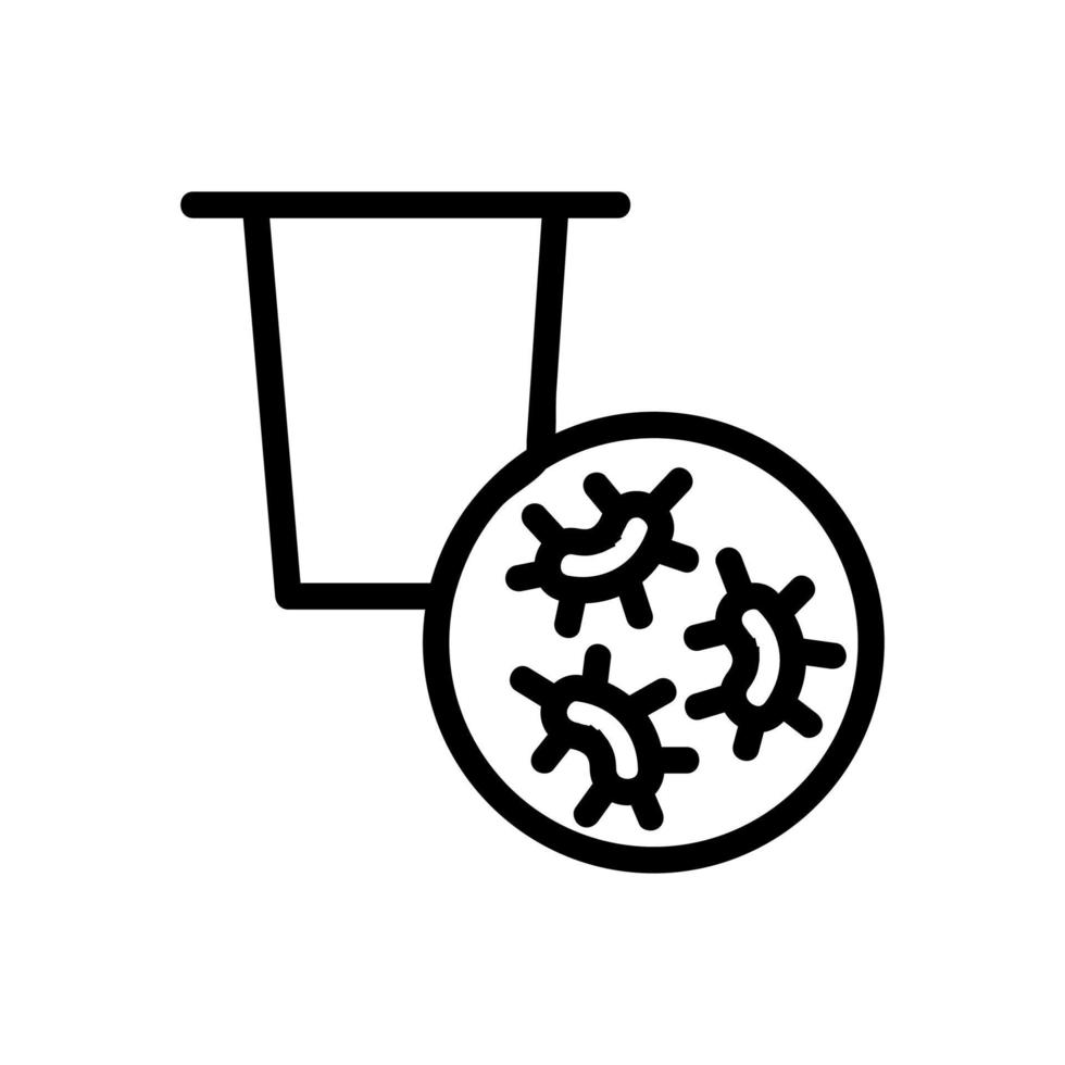 ilustração de contorno de vetor de ícone de bactérias de iogurte