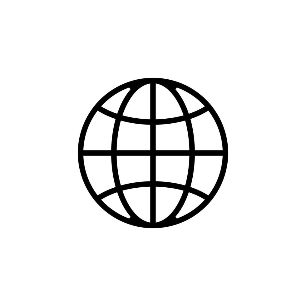 vetor de ícone de paralelos e meridianos. ilustração de símbolo de contorno isolado