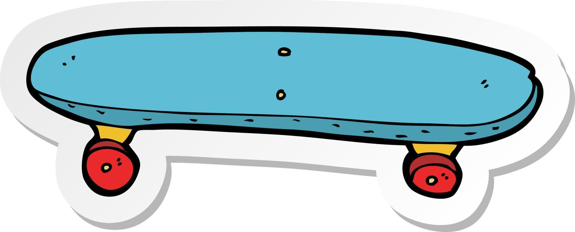 adesivo de um skate de desenho animado vetor