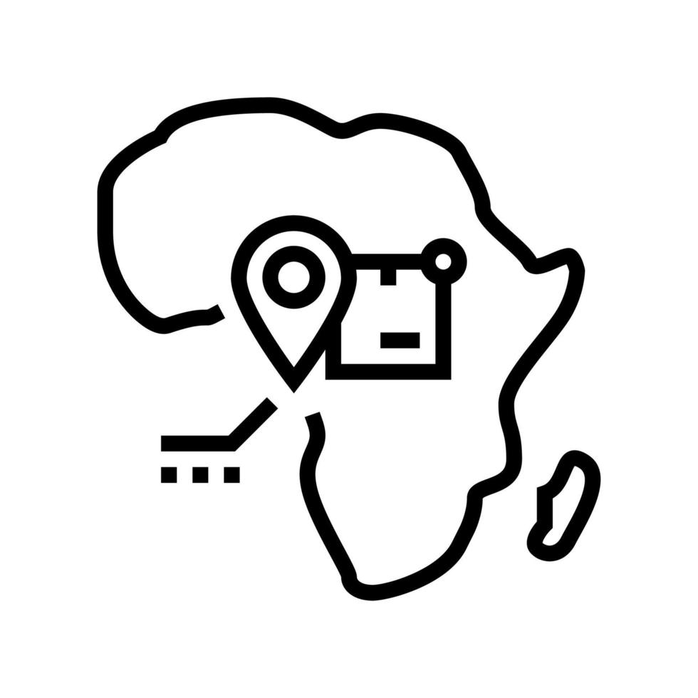 ilustração em vetor ícone de linha de rastreamento de remessa áfrica