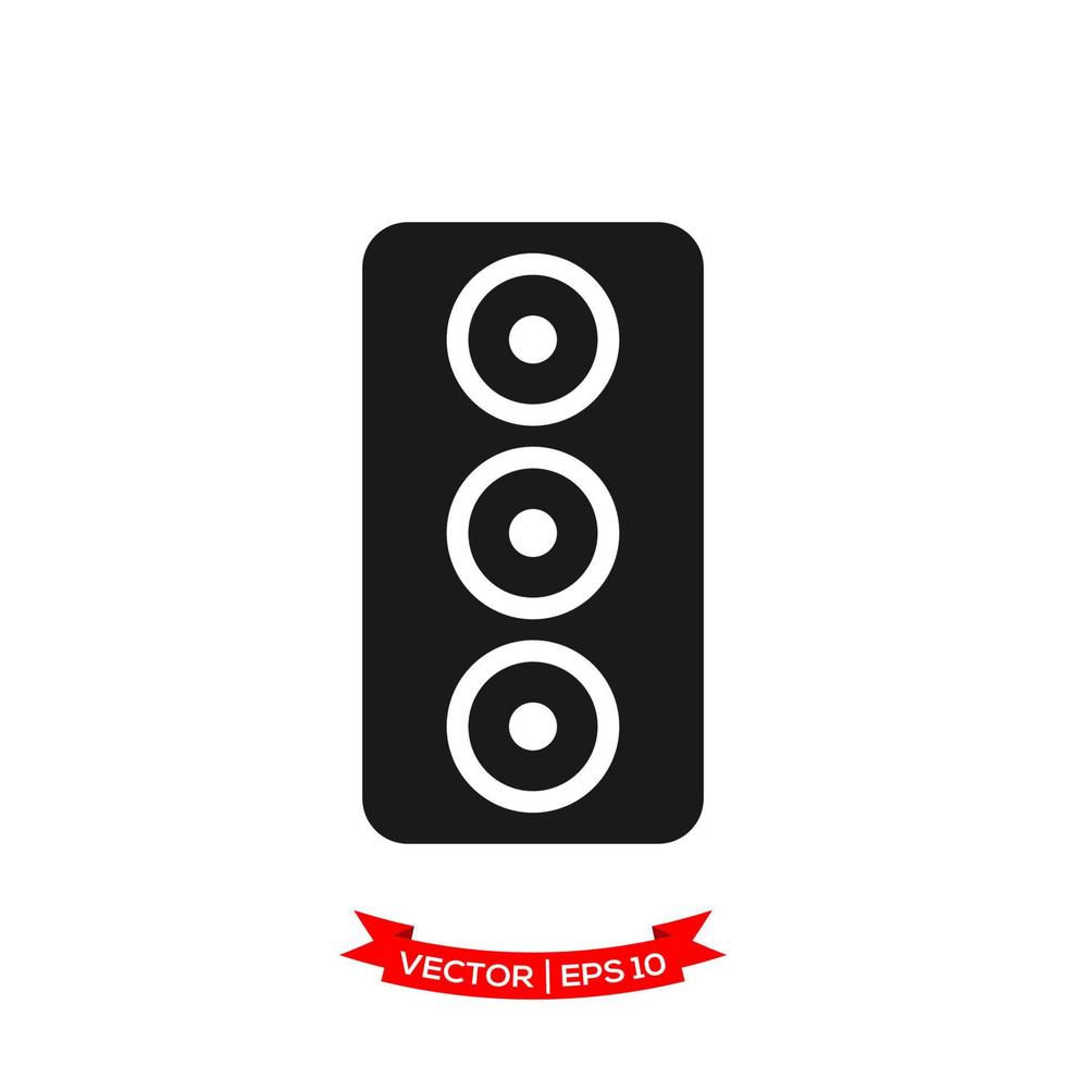 modelo de logotipo de vetor de ícone de alto-falante de áudio