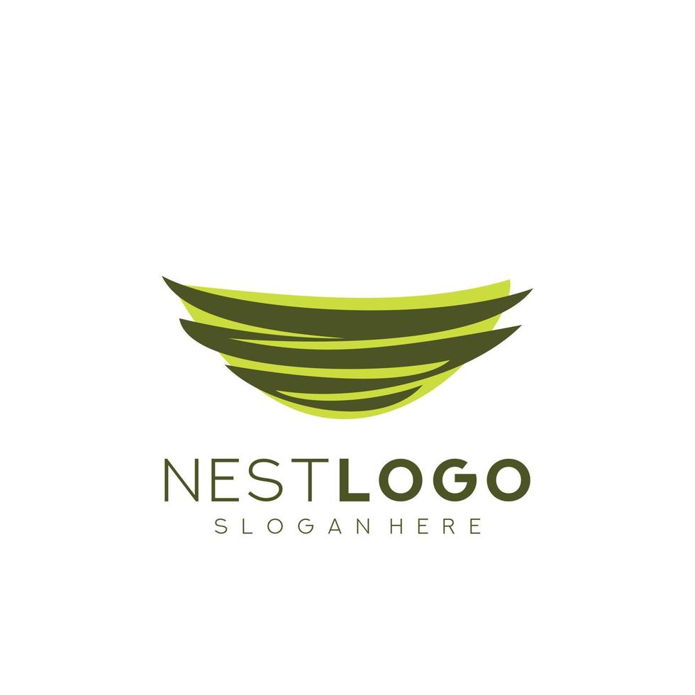 ilustração em vetor modelo de design de logotipo de ninho de pássaro