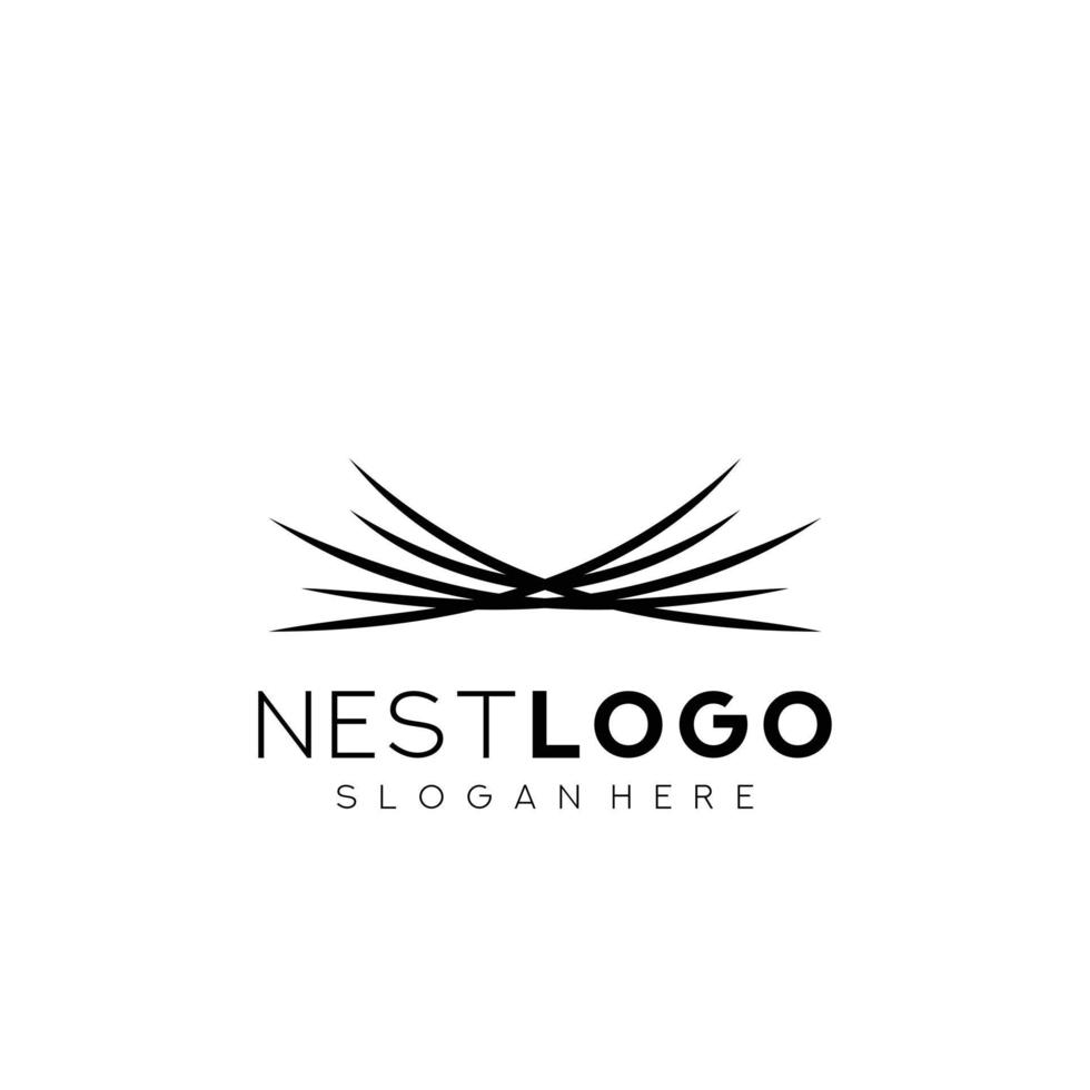 ilustração em vetor modelo de design de logotipo de ninho de pássaro