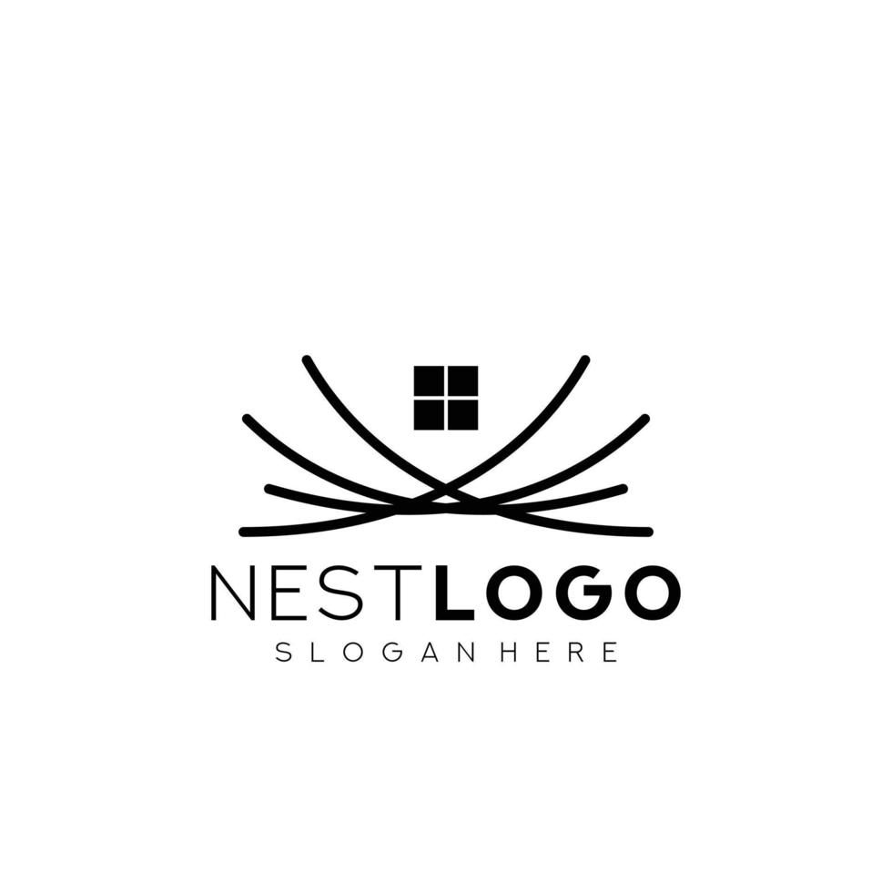 ilustração em vetor modelo de design de logotipo de ninho de pássaro