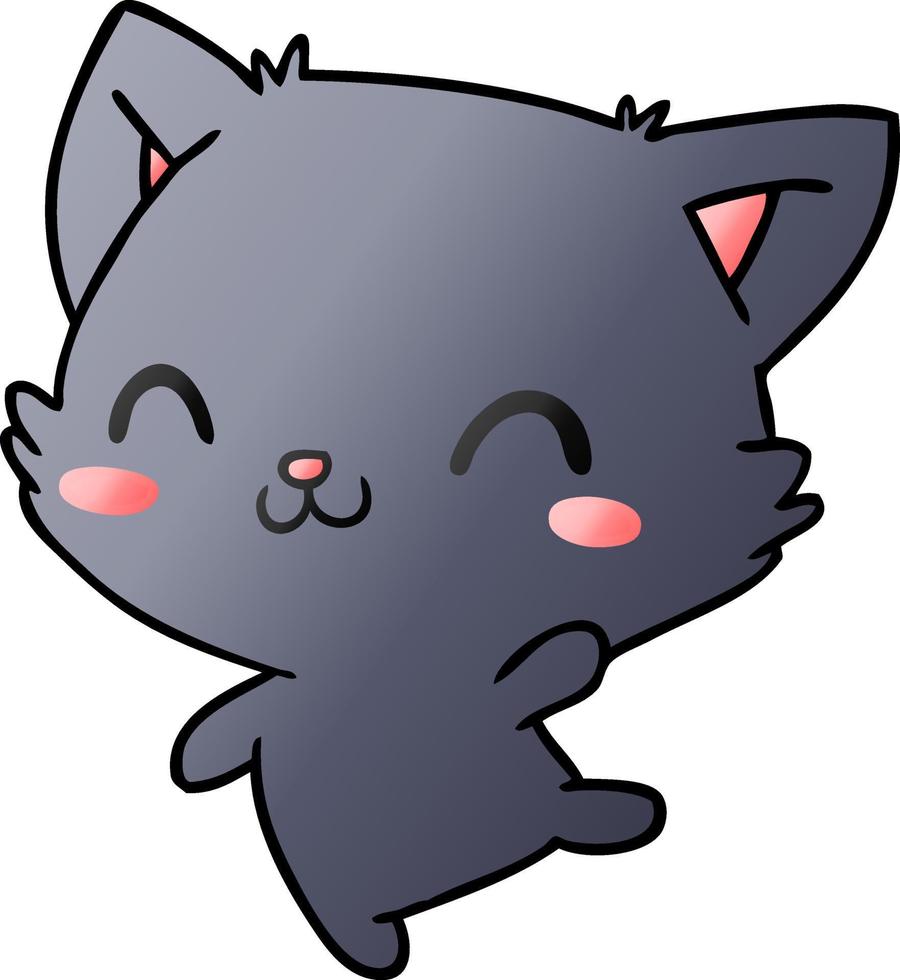 desenho de gradiente de gato kawaii fofo vetor