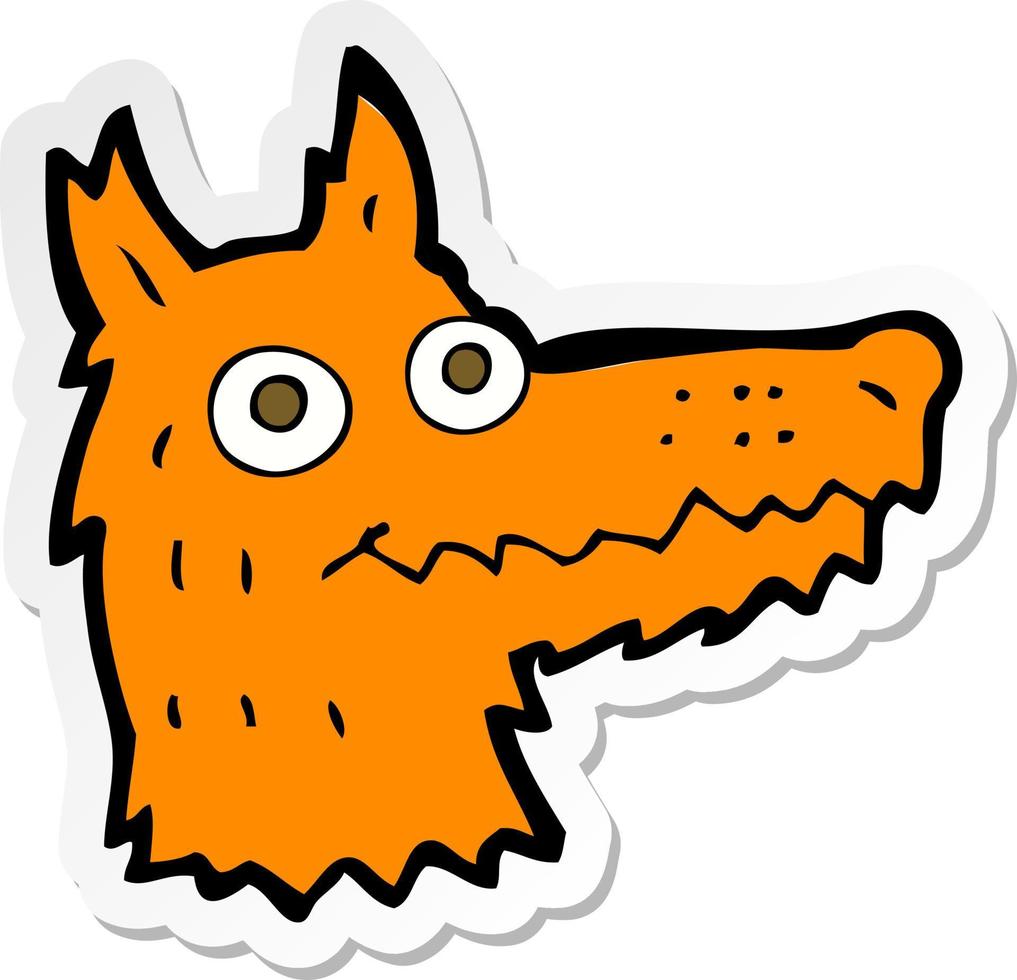 adesivo de uma cabeça de raposa de desenho animado vetor