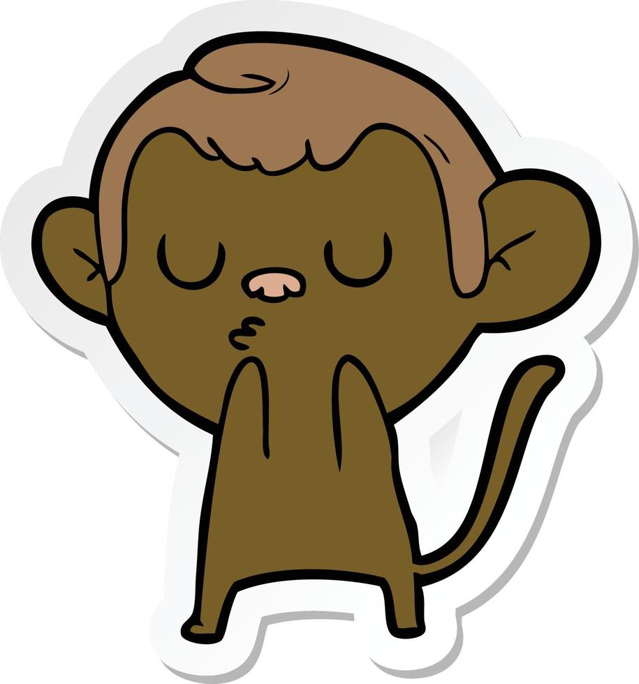 adesivo de um macaco de desenho animado vetor