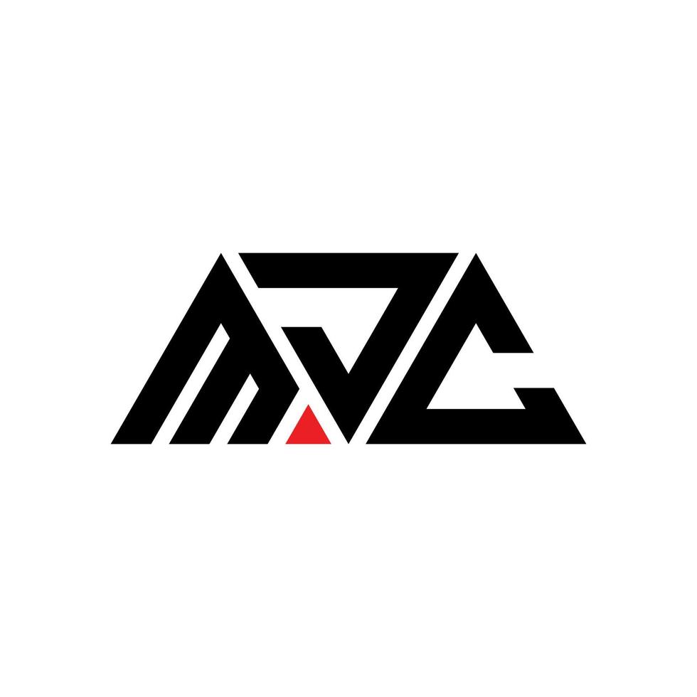 design de logotipo de letra de triângulo mjc com forma de triângulo. monograma de design de logotipo de triângulo mjc. modelo de logotipo de vetor de triângulo mjc com cor vermelha. logotipo triangular mjc logotipo simples, elegante e luxuoso. mjc