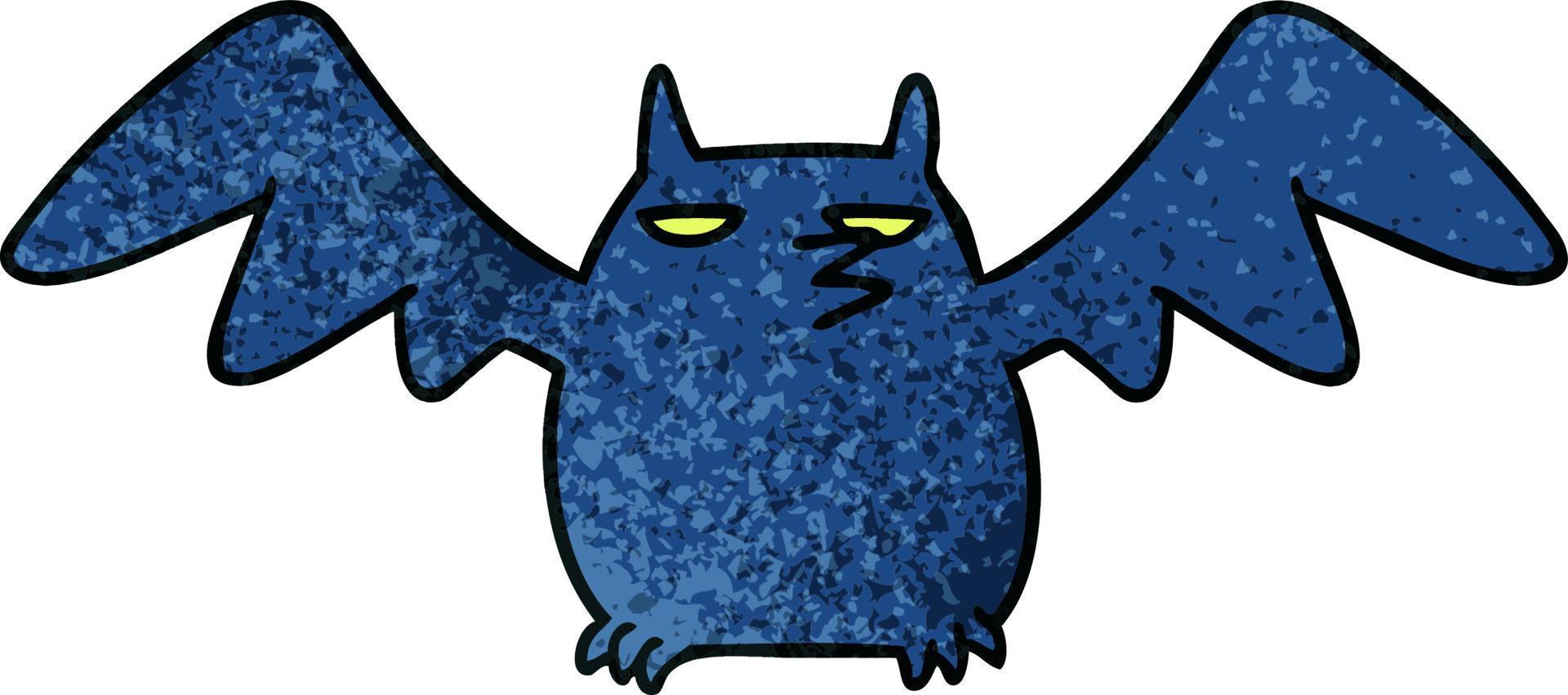 doodle texturizado de um morcego noturno vetor