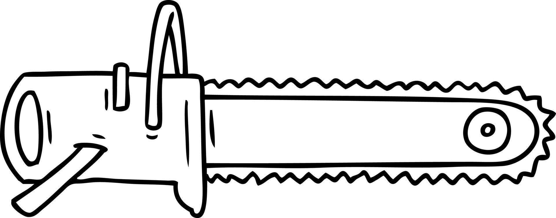 doodle de desenho de linha para uma motosserra vetor