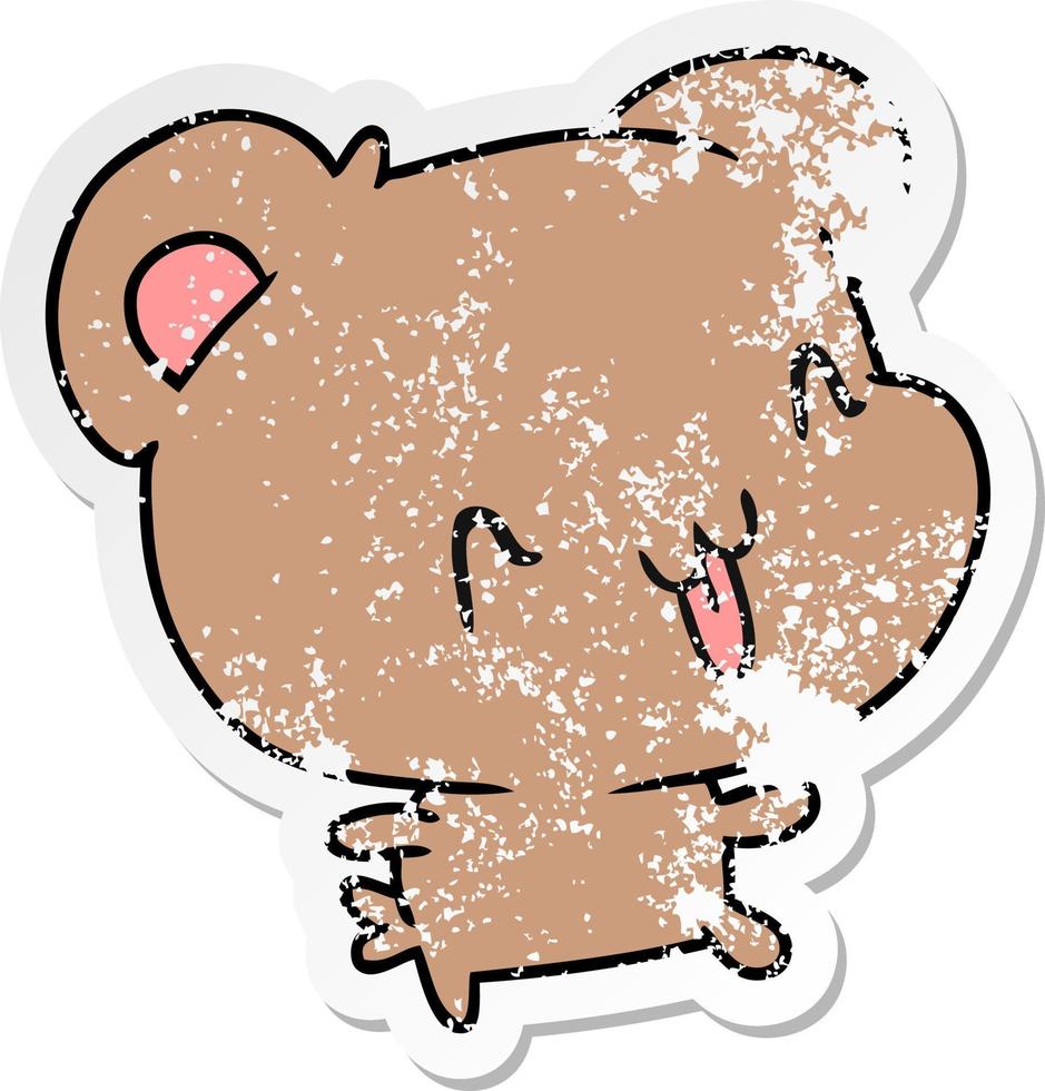 adesivo angustiado desenho animado kawaii fofo hamster feliz vetor