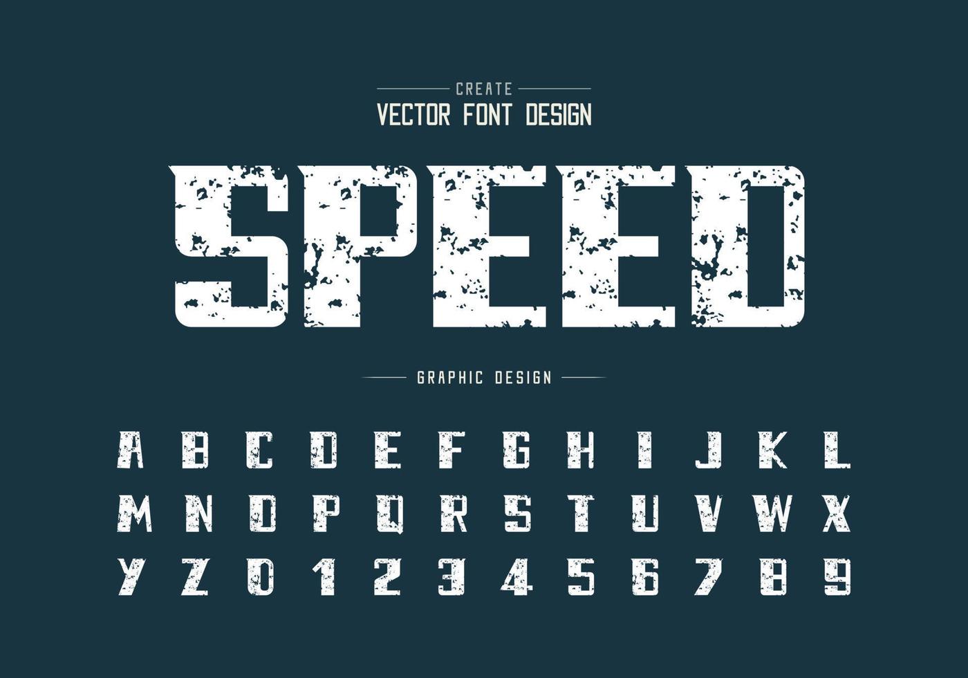 fonte de velocidade e vetor de alfabeto em negrito, tipo de letra moderno vintage e design de número de letra