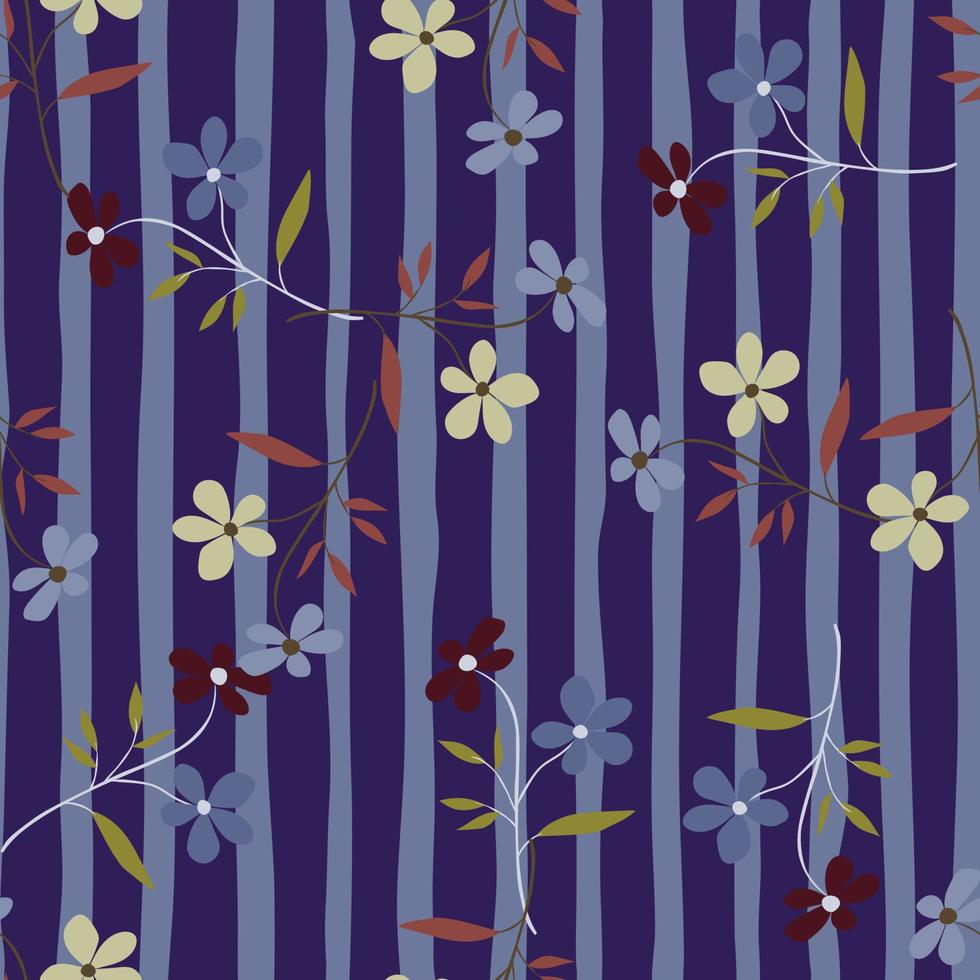 padrão sem emenda de flor vintage doodle. papel de parede floral abstrato retrô. fundo infinito de plantas desenhadas à mão. vetor