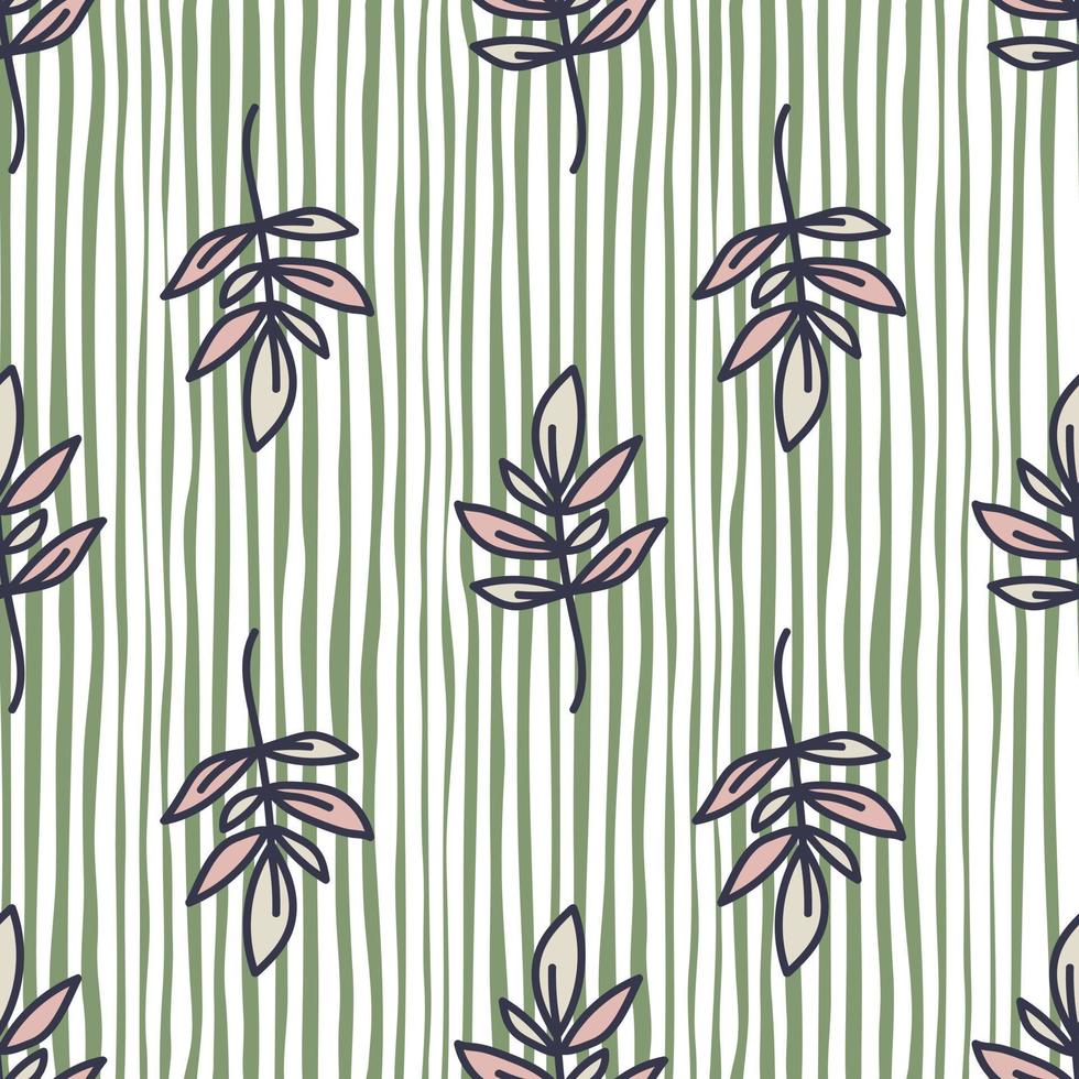 contorno bonito deixa padrão sem emenda. papel de parede de folha simples. fundo floral botânico. vetor