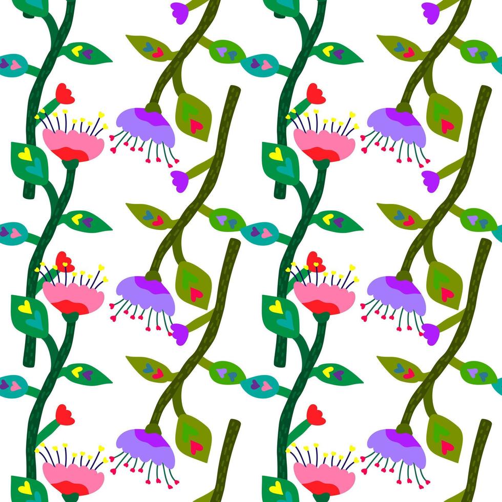 padrão sem emenda de flor tropical abstrata. papel de parede floral botânico de decoração. vetor