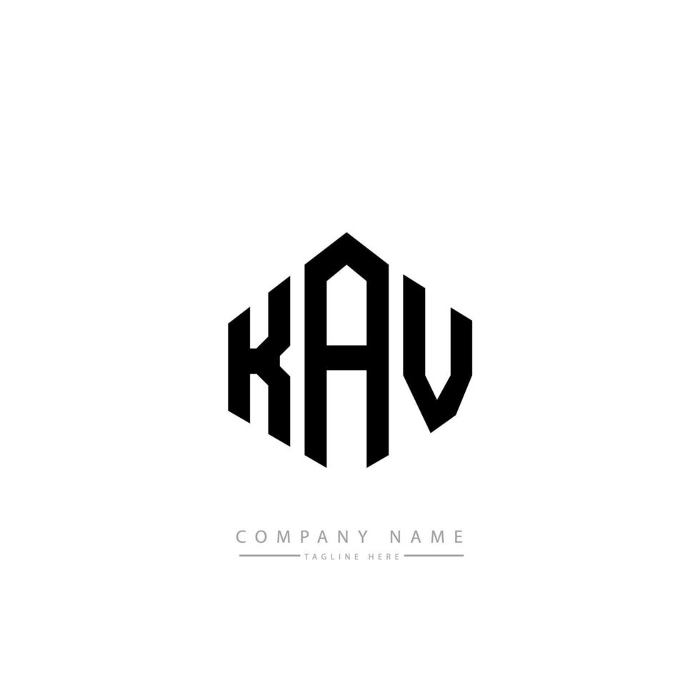 design de logotipo de letra kav com forma de polígono. kav polígono e design de logotipo em forma de cubo. modelo de logotipo de vetor hexágono kav cores brancas e pretas. kav monograma, logotipo de negócios e imóveis.