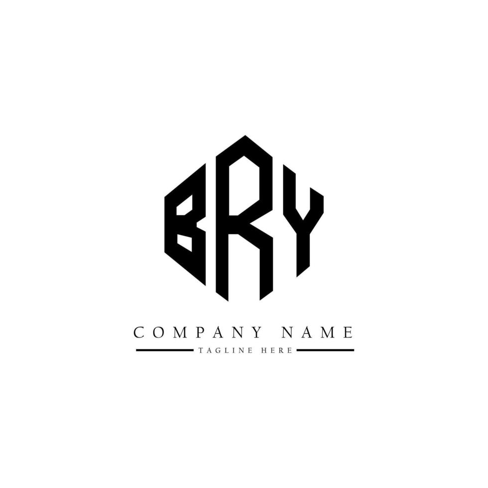 design de logotipo de carta bry com forma de polígono. bry polígono e design de logotipo em forma de cubo. bry hexágono modelo de logotipo de vetor cores brancas e pretas. bry monograma, logotipo de negócios e imóveis.