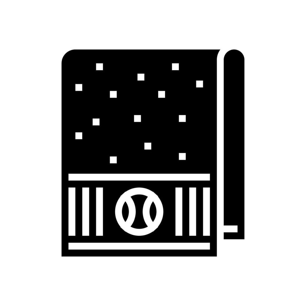 ilustração vetorial de ícone de glifo de jogador de tênis de toalha vetor